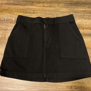 Reformation black jean skirt